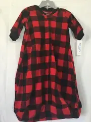 New Carter's Fleece Sleep Sack Blanket Sleeper Plaid Boy Girls Unisex 6-9M