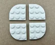 LEGO Parts Lot (4) ~ White Plate, Round Corner 3 x 3 ~ No 30357