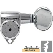 NEW Hipshot 6K1GL0C Grip-Locking Non-Staggered 6 in line OVAL Buttons - CHROME