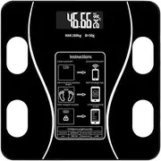 Digital Smart Scale, Body Composition Scale, Accurate Body Analyzer, Syncs with Smartphone App, Sleek & Portable Design, 26x26cm for Tracking Weight, Fat, Muscle Mass