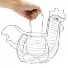Metal Wire Chicken Hen Egg Basket Holder Kitchen Storage Eggs Container B5O3