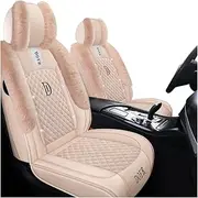 QIOZO ar Seat Covers Universal Full Set for MG ZR MG ZS MG ZT MG ZT- T MGA MGB MGB GT MGC MGF MGR V8 MGY Midget Mon Auto Parts/Waterproof,Beige