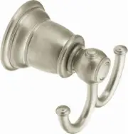 Double Robe Hook, Brushed Nickel