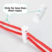 20pcs Plastic Spring Cord Locks Double Hole End Stoppers Fastener Slider White