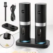 2pc Electric Salt And Pepper Grinder Set, Rechargeable Salt And Pepper Mill NEW