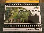 Lucky Herp Dual Dome Reptile Light Fixture - Up To 200w - Black