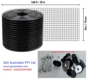 30m Bird Mesh Proofing, PVC-Coated Galvanized Mesh & 120Pcs J-Hookers & Washers