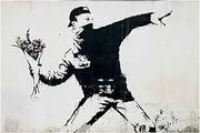 Banksy(Man -1) Famous Oil Paintings Reproduction Giclee Canvas Prints on Canvas Artwork Pictures on Canvas Wall Art for Home Office Decorations(20x30cm_8x12in,Unframed)