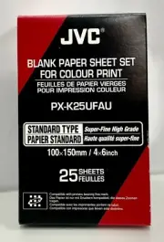 JVC PX-K25UFAU Color Print Paper Sheet Set 25 Sheets & 1 Cartridge