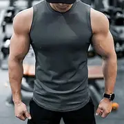 Men's Tank Top Vest Top Undershirt Sleeveless Shirt Sleeveless Crew Neck Summer Plain Fashion Designer Basic Classic Vacation Street Going out Black White Yell