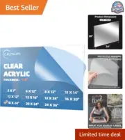 Premium Clear Acrylic Sheet Set - 18" x 24" 1/8" Thickness for Crafts & Displays