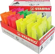 Highlighter - STABILO NEON - Pack of 32-5 x Assorted Colours