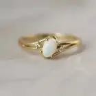 2.40Ct Oval Cut Natural Fire Opal Women's Engagement Ring 14k Yellow Gold Plated