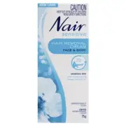 Nair Sensitive Cream Hair Remover 75G Formulated For Sensitive Skin