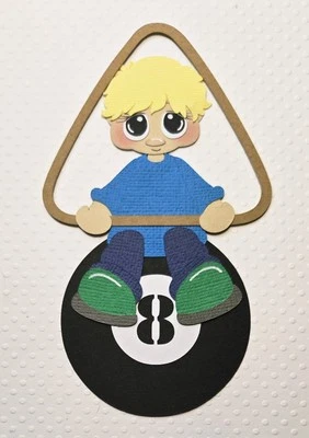 Eight Ball Boy Blonde Hair. Scrapbook, Card Making Paper Piecing
