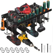 3Layer 5 Drills Power Tool Rack Organizer Heavy Duty Drill Holder Garage Wall Shelf