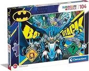[Clementoni] 27174 - Supercolor Puzzle - Batman - 104 Pieces, Jigsaw Puzzle for Kids Age 6, Puzzle Cartoon, Made in Italy