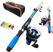 4PCS/Set Kids Fishing Pole Kids Fishing Gear Telescopic Portable Mini Kids Fishing Rod Starter Set Ceramic Guide Ring Fiberglass Lure Fishing Rod Fishing Set/3400