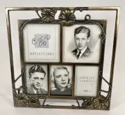 Vintage Weston Gallery Bronze Ornate Floral Square 5 Openings Photo Frame