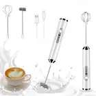 Milk Frother Handheld, Coffee Frother, Rechargeable, with 2 Stainless whisks,...