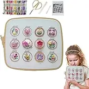 Embroidery Practice Kit,Beginner Craft Embroidery Practice Kit | Embroidery Beginner Kit for Professionals, Girlfriends, Moms, and Beginners