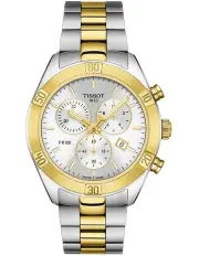 [Tissot] PR 100 Sport Chic Chronograph T1019172203100 Watch in Grey/Yellow Gold