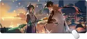 Zhongli Xiao Genshin Impact Large Gaming Mouse Pad Desk Mat Anime Mousepad with Non-Slip Computers Laptop Gamer for Office Home 35.4x15.8x0.12 Inch