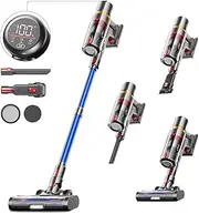 Battery Vacuum Cleaner 45000 Pa/550 W/65 Min, 1.5 L Wireless With LED Touchscreen, Anti-Tangle Brush, 8 Layers Filter for Hard