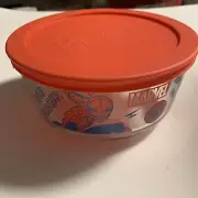 Spiderman Pyrex Storage Microwavable Container Glass New with Lid Marvel