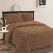 Ramesses Teddy Fleece 3 Pcs Comforter Set Camel