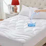 King Size Mattress Pad Waterproof Soft Cooling King Mattress Topper Noiseless...