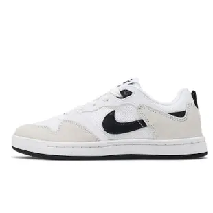 【NIKE 耐吉】滑板鞋 SB Alleyoop GS 大童 女鞋 米白 黑 休閒鞋 麂皮(CJ0883-100)