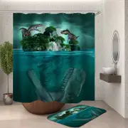 Cool Scary Dinosaur Island Shower Curtain