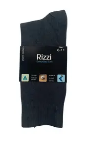 RIZZI Mens Grey 6-11 & 11-14 Aust Made Pure Cotton Everyday Thin Dress Socks
