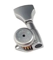 Genuine Hipshot 7 in-line Treble/Reverse Satin Chrome Grip-Lock locking tuners
