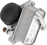 X AUTOHAUX 1 Pc Engine Oil Cooler for BMW Transmission Oil Cooler Trans Cooler with O-ring Seals No.11428637812 Silver Tone Aluminum Alloy