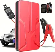 Maiosfy Car Jump Starter 30000mAh Power Bank Portable Battery Pack Starting Device with Smart Clip Protection Emergency Auto Booster for Vehicles SUV 7L Gasoline & 5.5L Diesel (Red, Standard Size)