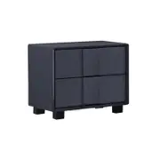 Bedside Table MDF Construction Fabric Upholstery Iron Feet in Black