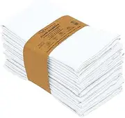 Ruvanti Cloth Napkins set of 12, 18x18 Inches Napkins Cloth Washable, Soft, Durable, Absorbent, Cotton Blend. Table Dinner Napkins Cloth for Hotel, Lunch, Restaurant, Weddings, Events, Parties - White