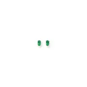 14k Yellow Gold 5x3mm Oval Emerald Earrings