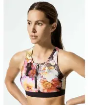 Running Bare Sports Bra Arabesque Zip Crop Maggie Size 6/8