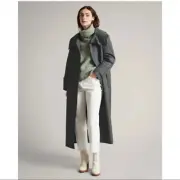 Ted Baker Kayleeh Funnel Neck Grey Blue Trench Coat size 1 US 0-2