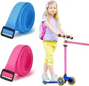 KATIMI 2PCS Mini Micro Scooter Tow Rope, Micro Scooter Accessories for Boys and Girls, 120 × 2.5 cm Bike Tow Rope, Kids Bike Accessories for Adult Children, Pink, Blue, One Size