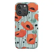 For iPhone 15 Pro Max Tough Case Compatible with MagSafe Poppy Field