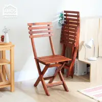 在飛比找momo購物網優惠-【Amos】庭院休閒實木折疊椅2入(戶外椅/園藝椅)