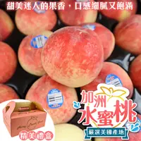 在飛比找PChome24h購物優惠-【WANG 蔬果】美國加州XL號水蜜桃(6入禮盒_250g/