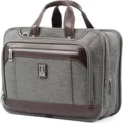 [Travelpro] Platinum Elite Expandable Business Laptop Briefcase, Fits up to 15.6 Laptop, Work School Travel, Men and Women, Vintage Grey, 16-Inch, Platinum Elite - 16-inch Expandable Business Briefcase
