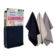 3pc White Magic Reusable 70x50cm Tea Towel Soft Absorbent Drying Cloth Neutral