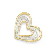 14K Yellow Gold Real Diamond u0026 Rhodium Triple Heart Slide Pendant