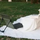 Floor Chair with Back Support Beach Folding Cushion Seat for Sporting Events